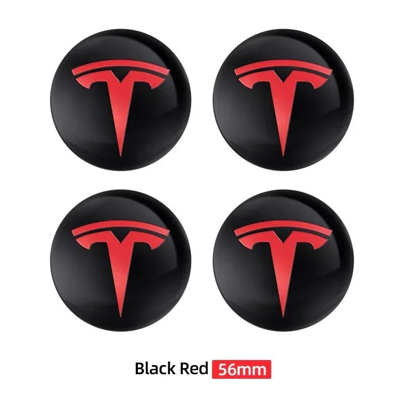 Автомобильная наклейка Tesla 4 шт. 56 мм Центральный колпачок ступицы Логотип Высококачественная наклейка для Tesla Model 3 Y S X Персонализированная наклейка-эмблема Автомобиль