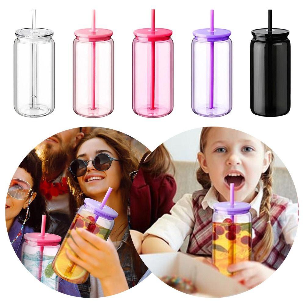 Многоразовые кружки-банки Мейсона с крышками, соломинками, стакан для питья НОВЫЕ бутылки для воды, сувенир для вечеринки