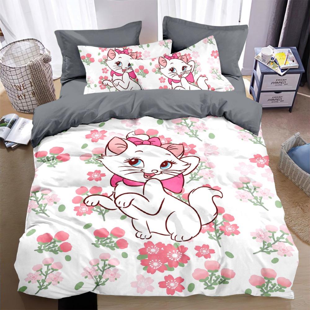 Cute Cat Duvet Cover pillowcase Bedding Bedroom Decoration Children Gift adult Single Double bed Large SizeZip Duvet Cover