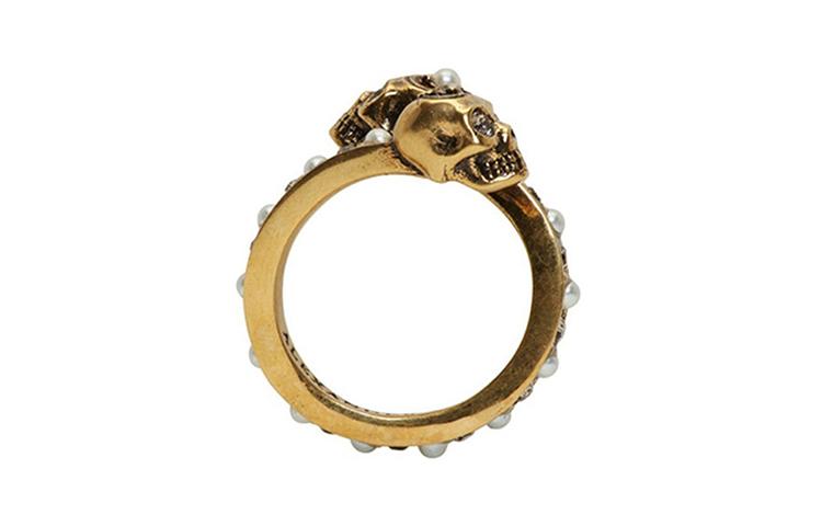 Alexander Mcqueen Кольцо с обвитым черепом 553657-J160T-7124