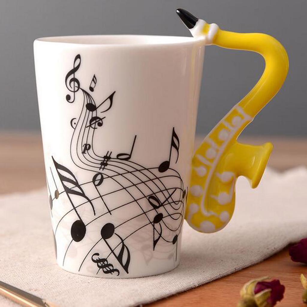 Креативная керамическая чашка для кофе с ручкой в виде гитары