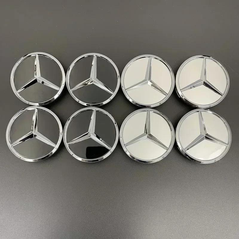 CSF1 4Pcs 75MM/60MM Car Tire Wheel Center Hub Cap Covers For Mercedes Benz Badge Emblem Rim Cover Auto Style Decorate Accessories