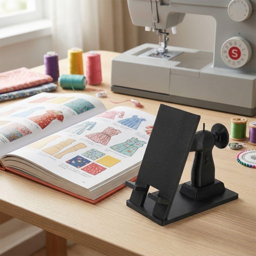 3D Printed Sewing Machine Phone Stand Hands-free Viewing Vintage Desk Decor Phone Holder Plastic Novelty Phone Holder Figurine