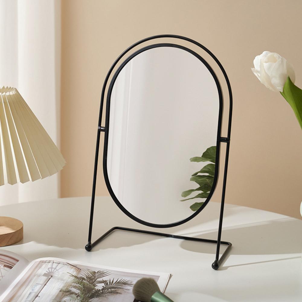 360° Rotatable Vanity Mirror Iron Frame Desktop Stand Mirror Beauty Nordic Makeup Mirror Women