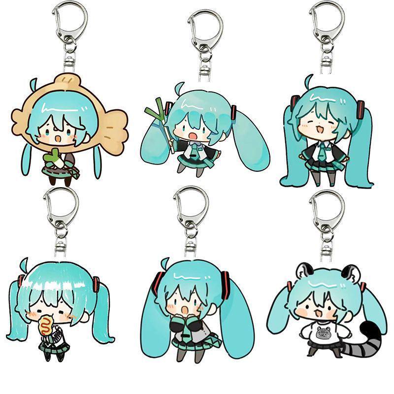 Hatsune Miku Cute Acrylic Keychain: Creative Anime Girl Pendant