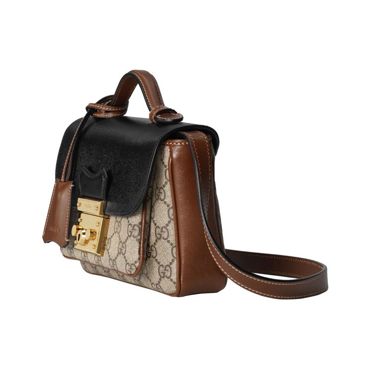 Gucci Padlock Metal Lock Logo Canvas And Leather Shoulder Bag Unisex Shoulder Bag 658487-2ZGAG-9785