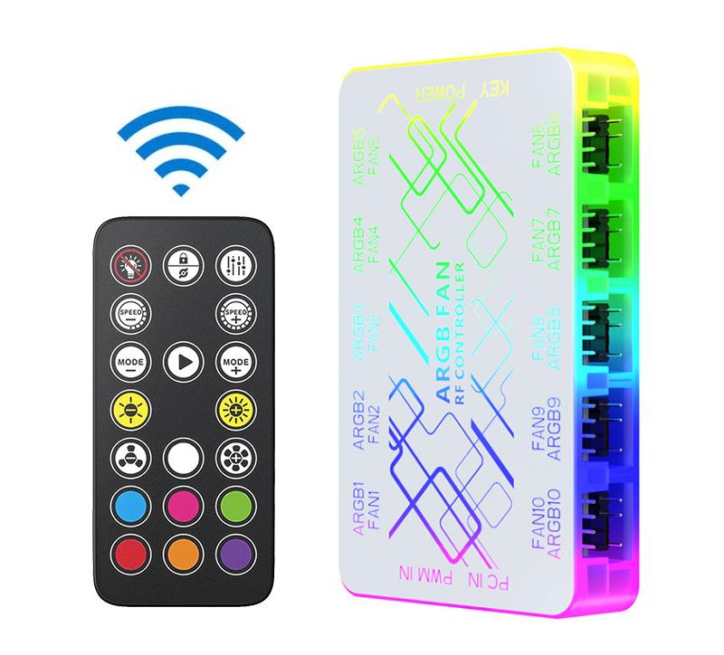 3-pin ARGB контроллер вентиляторов 5В с пультом ДУ и хабом синхронизации для корпусов ПК