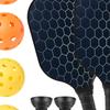 Pickleball Racket Ergonomic Grip Fiberglass Surface Racquet with 2 Rackets 4 Balls and