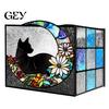Corgi Relief Storage Container Stained Glass Style Pen Holder, Unique Acrylic Desktop Organizer, 3D Home Office Desk Supplies Embossed Pattern Planter