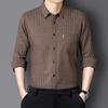 Men Lapel Vertical Striped Long Sleeve Button Down Shirt With Pocket