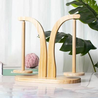 Деревянный держатель для пряжи SpinningKnitting Tools Держатель для пряжи для вязания крючком Вращающаяся магнитная катушка для ниток Моталка для шерстяных клубков