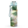 1PC Clover Leaf Gold Marble Pattern 750ml Color Plastic Sports Water Bottle Leakproof Flip Straw Lid Suitable for Sports Office Home Use