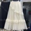 2025 весна и лето новая супер фея сращивание плиссированная юбка-пачка маятник дизайн высокая талия средняя и длинная юбка
