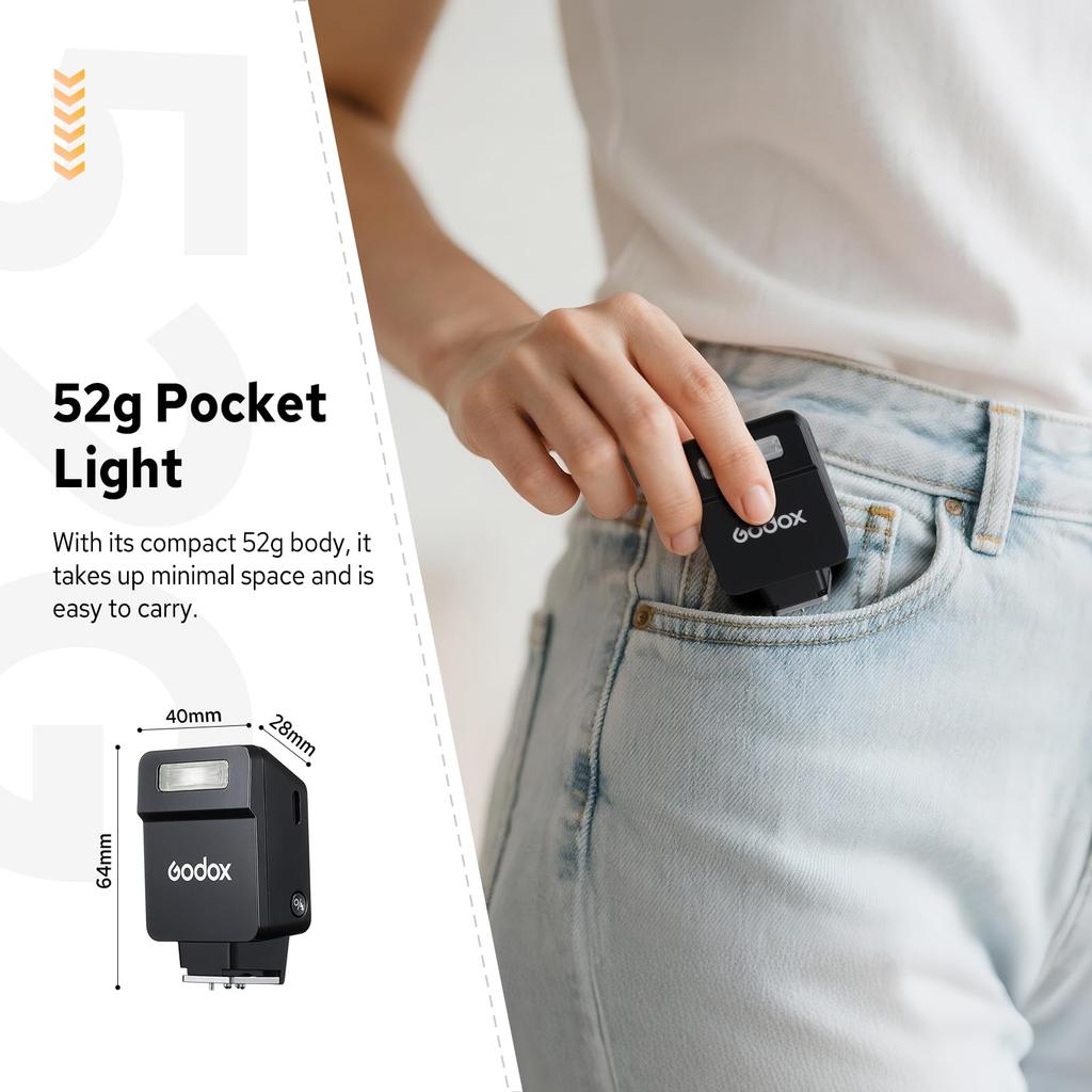 Godox TTL Mini Camera Flash for Intuitive Recycle Approximately 700 Compact Black iT22-N Nikon, Display, 1.5-Second Time, Built-in USB-C Charging,