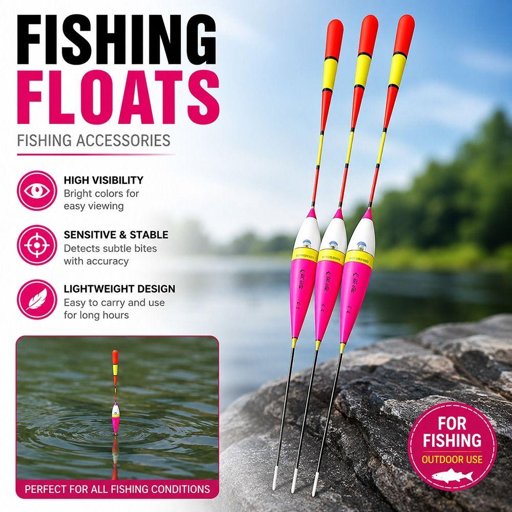 3pcs 3pcs Set Fishing Floats Set Mix Color Fishing Light Stick Fishing Accessories Outdoor Use