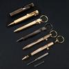 3 Styles Brass Pen Detachable Keychain Pendant Portable Travel Pocket Pen Signature Gift Pen Ballpoint Pen Portable Gadget