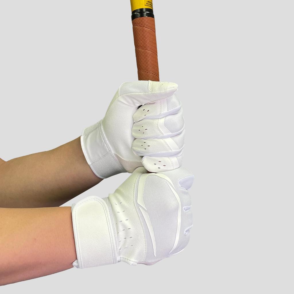 CUTTERS Prime Hero Solid Batting Size White 3.0 Gloves, B353S, Ambidextrous, Baseball/Softball, M,