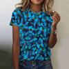 Women Fashion Butterfly T-shirt Summer 3D Colorful Printed Tops Tees Female Casual Short Sleeve Clothing Ladies Vintage Outfit