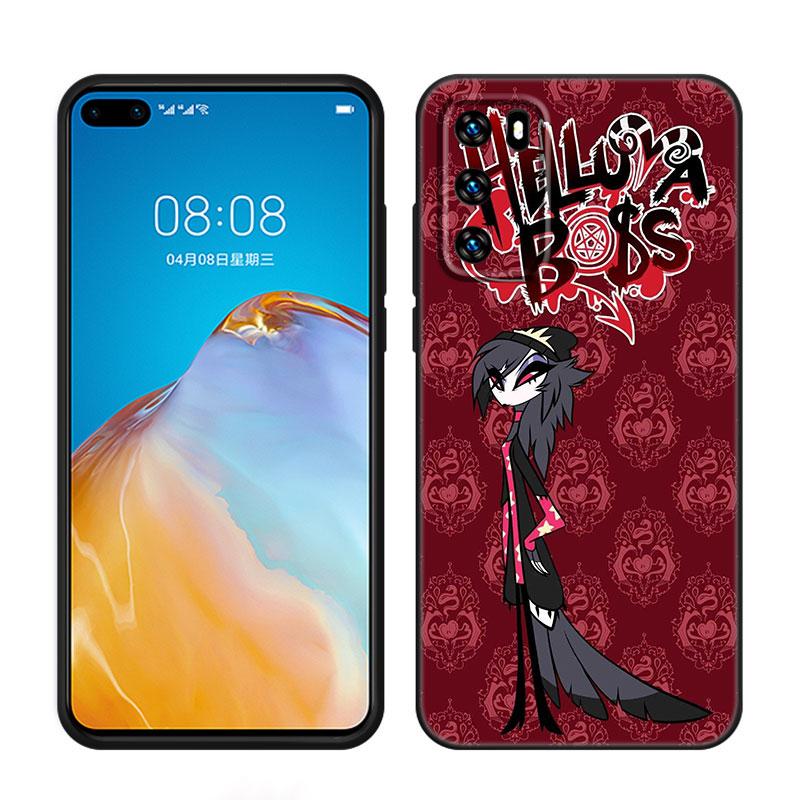 Anime Helluva Boss Black Silicone Phone Case For Huawei P10 P20 P30 P40 Lite P50 P60 Art P50E P Smart Z 2018 2020 2021 Pro 2019