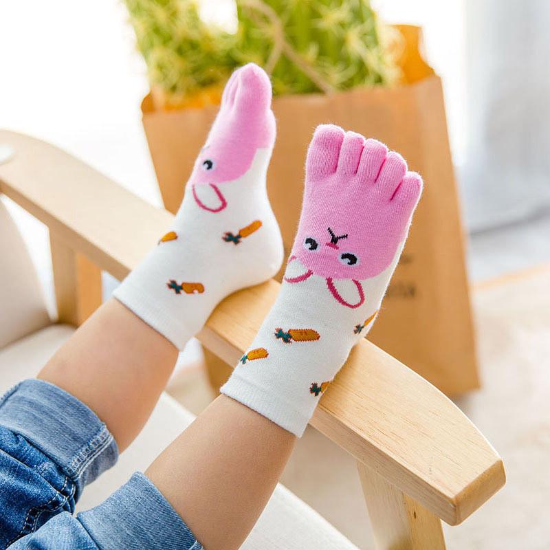 Five Fingers Sock Kids Baby Soft Hot New Boys Girls Toddler Cartoon Animal Toe Socks 1Pair Cotton Hosiery Cute Jewelry Accessory