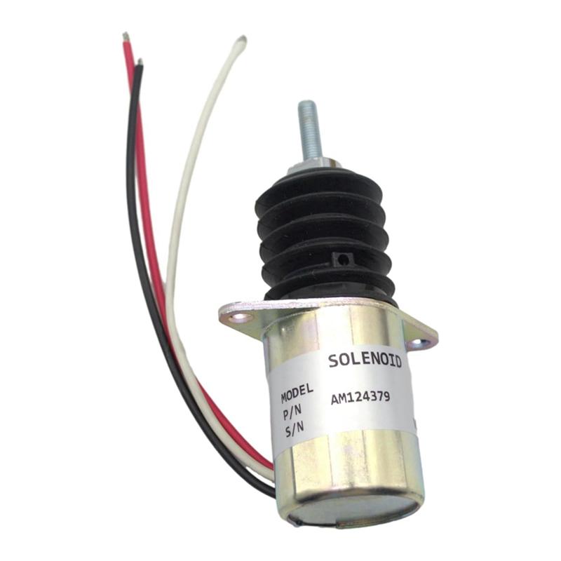 Durable-AM124379 12V Fuel Shutoff Solenoid For John Deere 415 455 445 430 Front Mower Lawn And Garden Tractors AM103337 AM124380