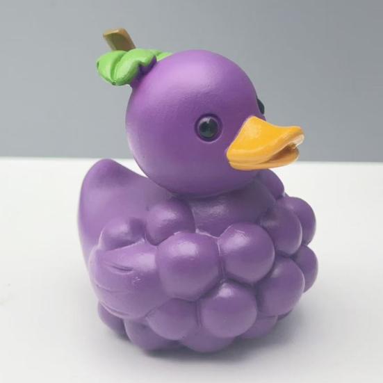Fruit Duck Figurine Peach Pineapple Grape Strawberry Banana Resin Statue