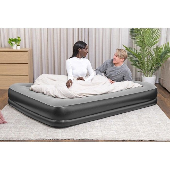 BESTWAY Bestway Matelas gonflable 2 personnes 203 x 152 x 36 cm avec pompe électrique intégrée coloris noir