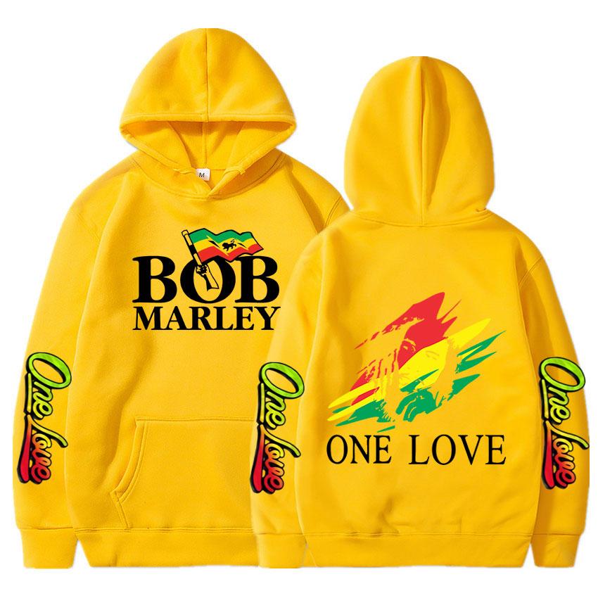 Толстовки с капюшоном Rapper Bob Marley Legend Reggae One Love Толстовки с капюшоном для мужчин и женщин Модные свитера с длинным рукавом большого размера Уличная одежда