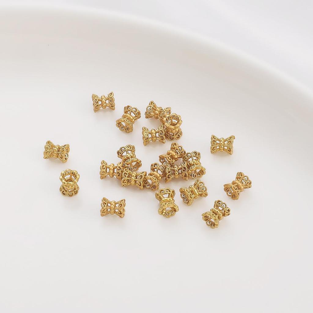 1шт 4-7 мм бусины-проставки из латуни в виде цветов для изготовления модных браслетов