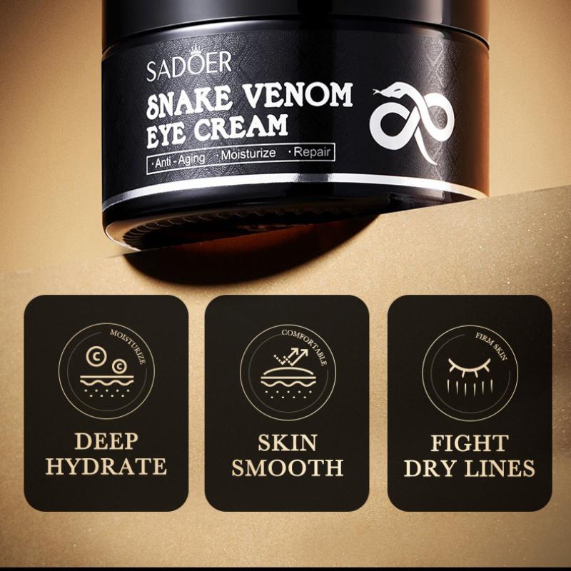 Крем для кожи вокруг глаз с пептидом змеиного яда SADOER Увлажняющий и увлажняющий, устраняет темные круги, мешки под глазами и узоры под глазами