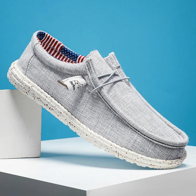 Мужские большие легкие туфли Lefu 2024, новая корейская версия, повседневные дышащие туфли на плоской подошве, удобные ленивые парусиновые туфли для мужчин Zapatos