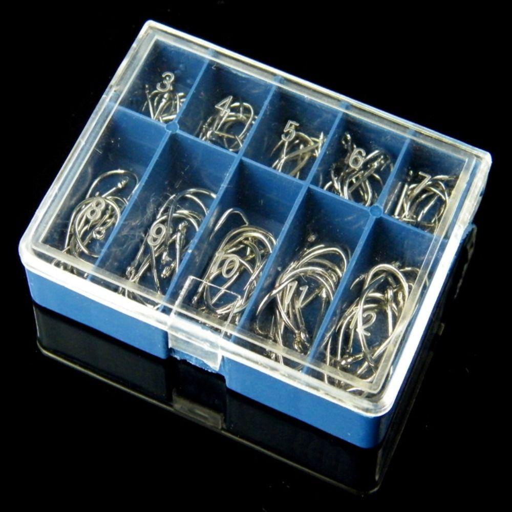 100PCS Jigging Freshwater Fishing Hooks #3-#12 Carp Fishhooks Fishhook Barbed Hooks Carp