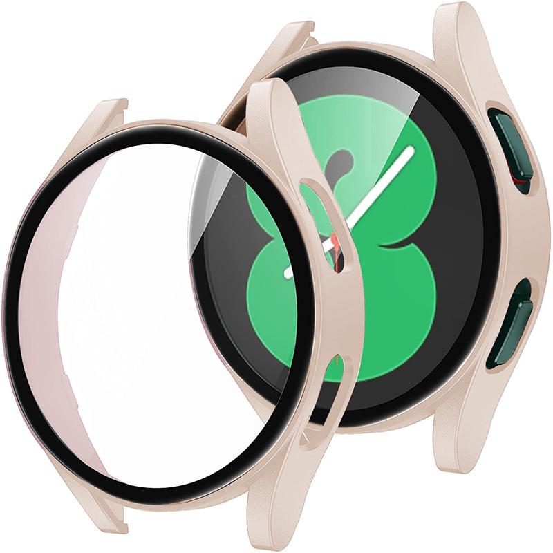 Стекло + чехол для Samsung Galaxy watch 5, 4, 40 мм, 44 мм, аксессуары для ПК, универсальный защитный бампер, защита от падения, watch5, watch4, Защитная пленка для экрана