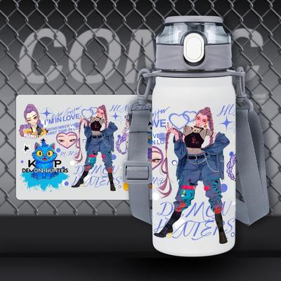 500 мл K-Pop Охотники на демонов Спортивная Бутылка для воды Huntrix Портативная Бутылка для питья с веревкой Туризм Путешествия Фитнес Зал Детский Подарок на День Рождения