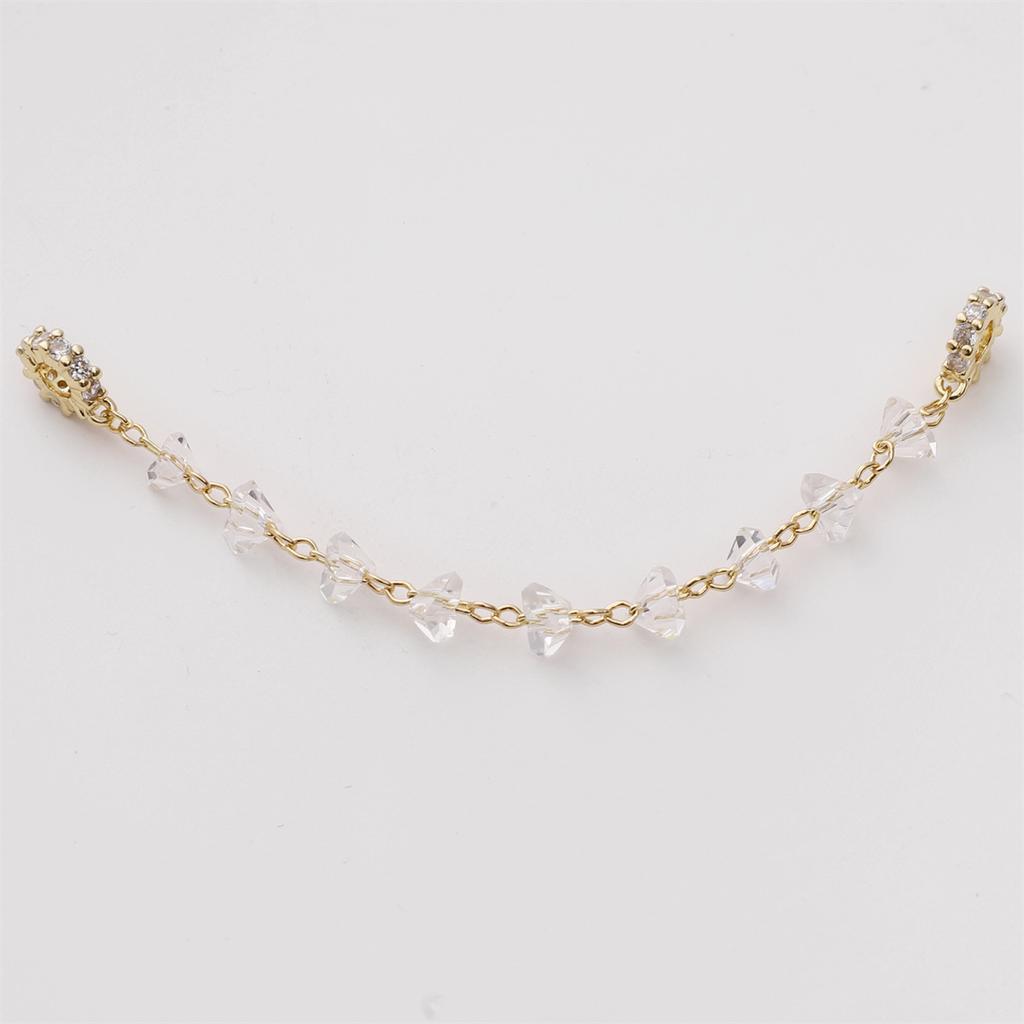 High Color Gold Plated Silver Zircon Bracelet Security Chain Chain Diy Handmade Bracelet Mobile Phone Chain Accessories