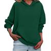 Women's Loose Long Sleeved Solid Color Casual Fleece Pullover Hooded Sweatshirt