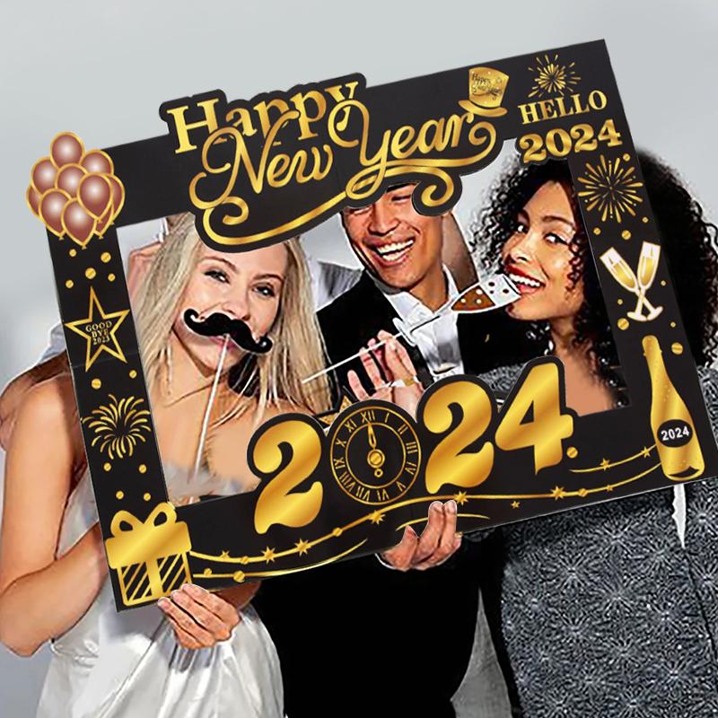 Новый год 2024 Цифровые фольгированные шары С Новым годом Канун Нового года Вечеринка Сувениры Принадлежности Гирлянда Фотобутафория Рождественские украшения Навидад