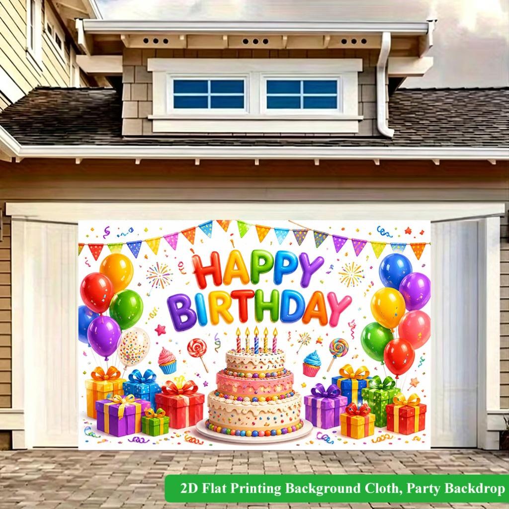 2D Flat Backdrop1pc Colorful Balloons Cake Birthday Gift Backdrop Banner Polyester Wall Decor For Living Room Bedroom Office Outdoor Decor