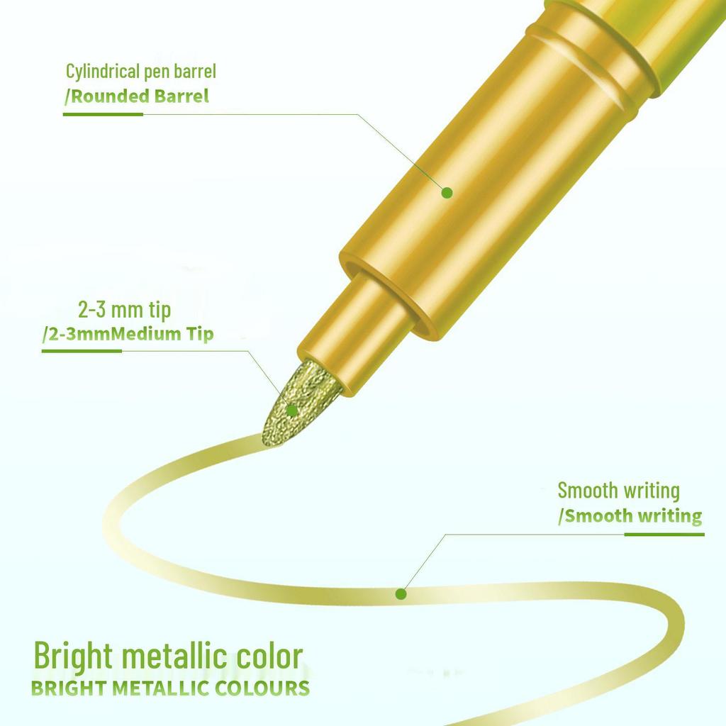 Золотые и серебряные металлические маркеры с мягким наконечником для журналов и мероприятий