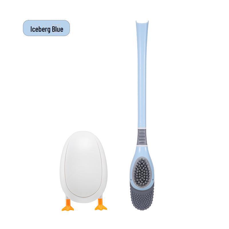 Silicone Duck Toilet Brush - Wall-Mount, No-Punch Design for Bathroom Cleaning