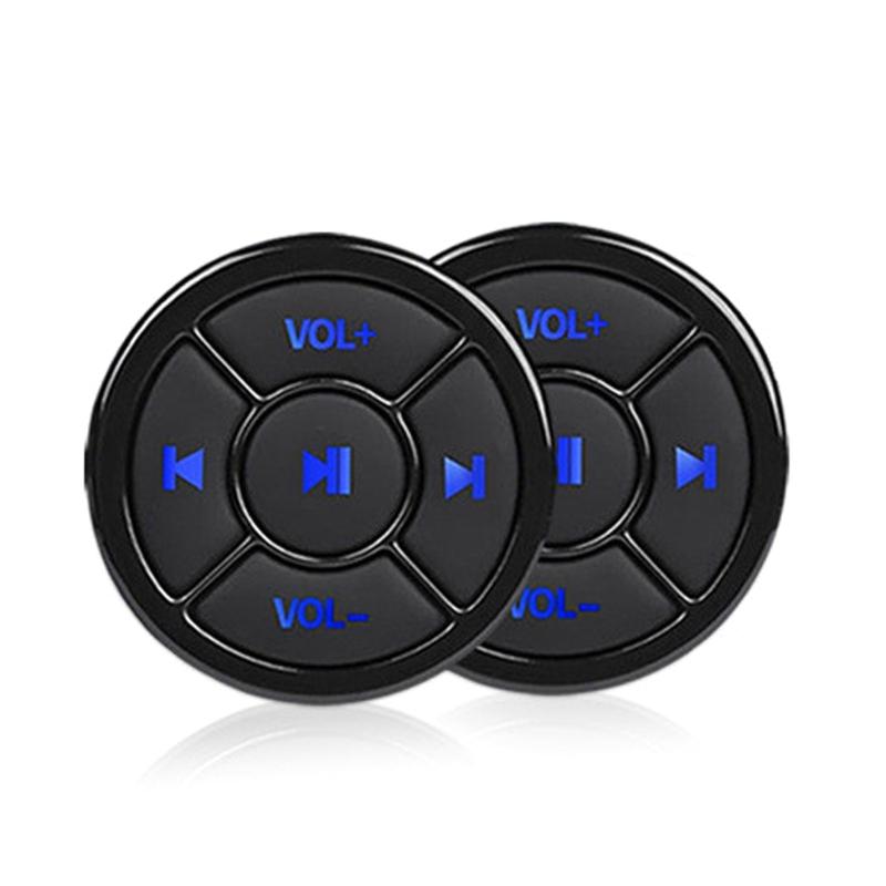 Wireless Bluetooth-compatible Media Button Remote Selfie Control Car Motorcycle Steering Wheel Music Player with Stand