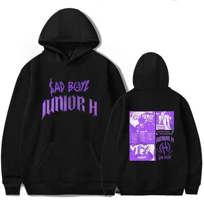 Junior H 2024 Tour Hoodies Sad Boyz Концертный товар Популярная графика Принт Женщины Мужчины Толстовки Повседневный свободный пуловер с капюшоном Топы