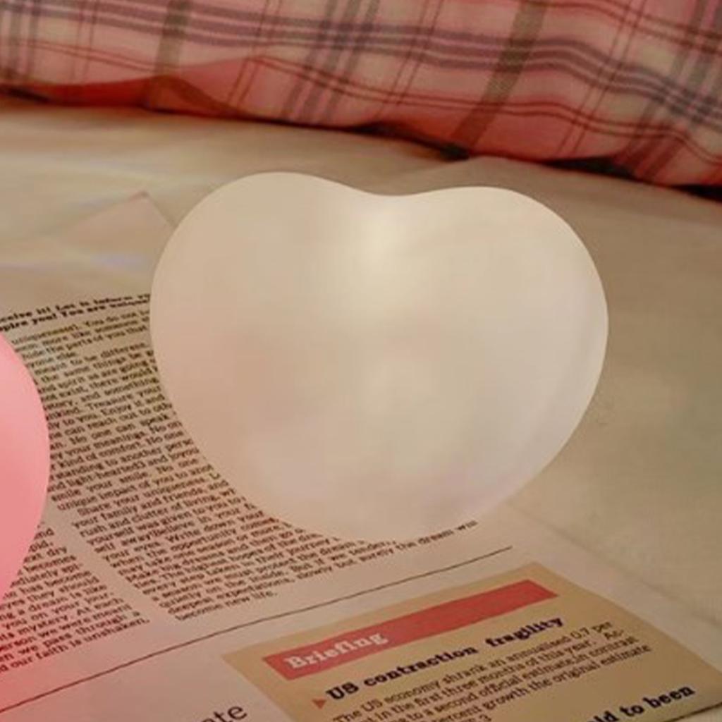 Милый ночник в форме сердца, белый, мультяшный, компактный, мягкий, с батарейным питанием, ночник для детей, подарки, спальня
