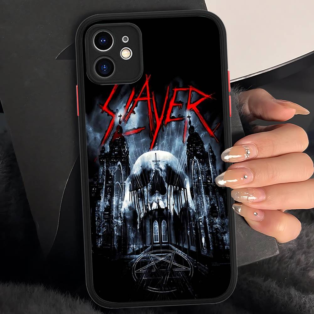 Чехол для телефона S-Slayers Band для IPhone 16 15 14 13 12 11 Pro Max Plus X XS MAX Черный Матовый Чехлы для Телефона