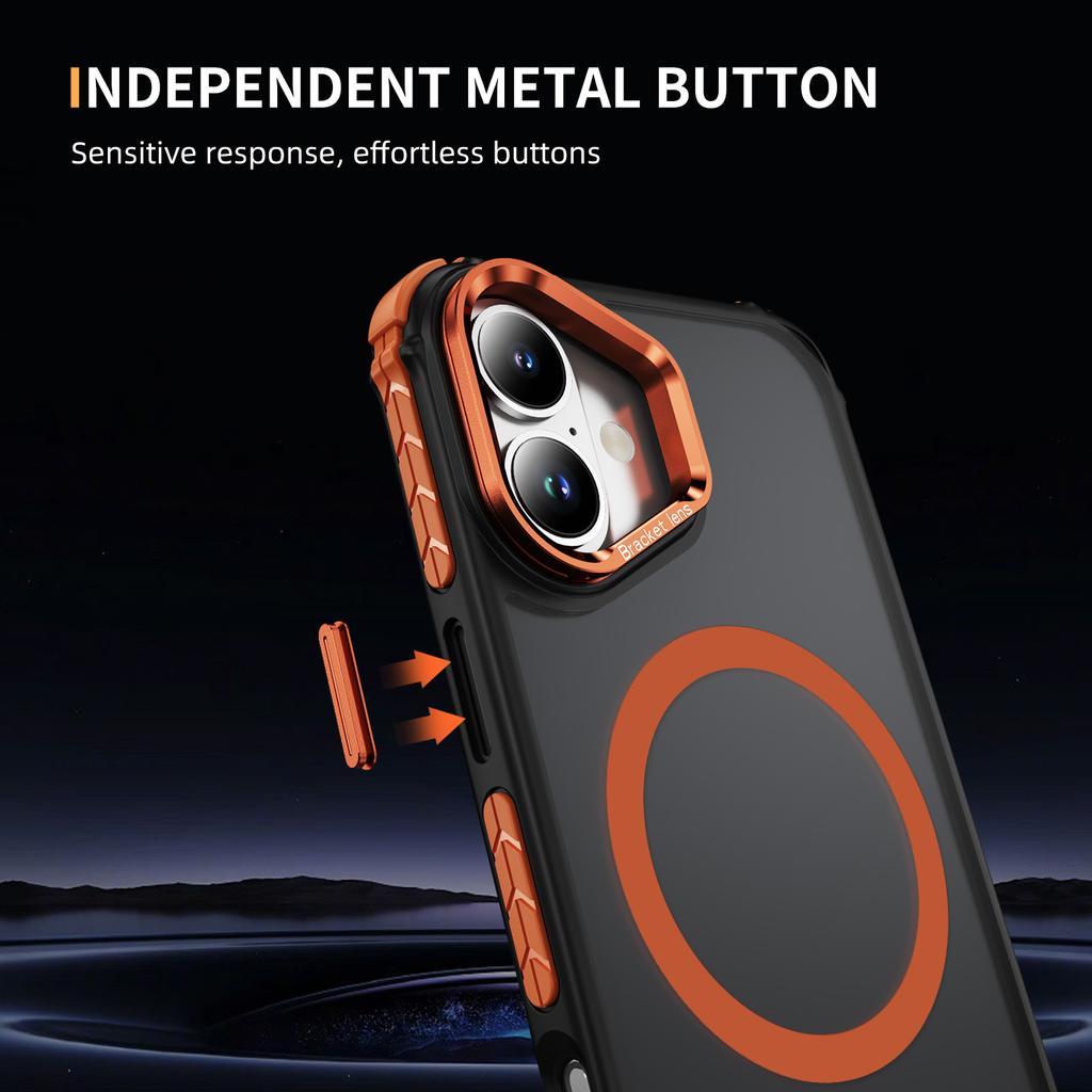 Чехол для iPhone 17 с подставкой для объектива, матовая задняя крышка телефона, совместимая с MagSafe