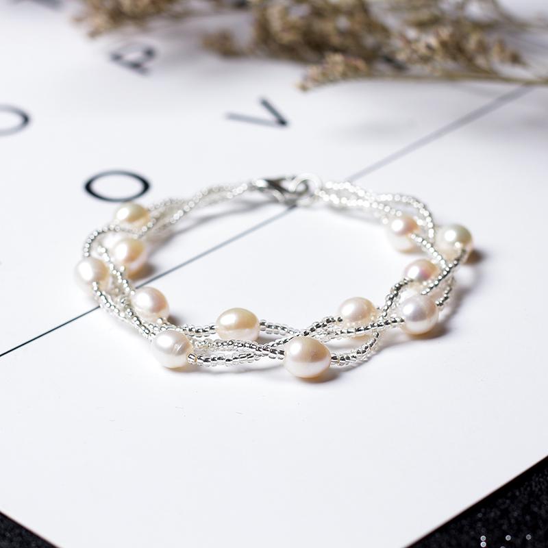 Браслет из натурального пресноводного жемчуга с природным газом для женщин ;S Новые ювелирные изделия Изысканные подруги