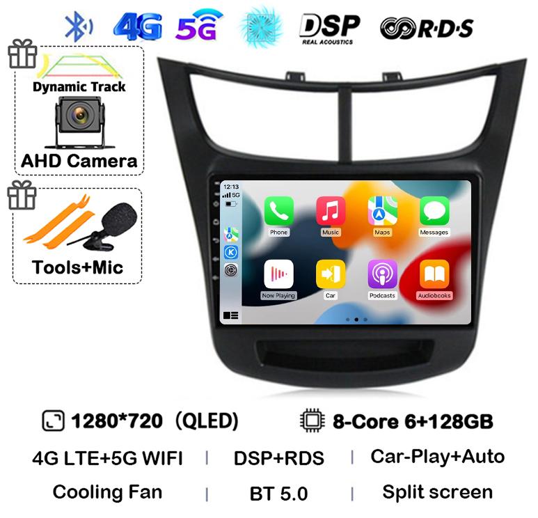 Android 14 Carplay Auto Car Radio For Chevrolet Sail Aveo 2015 2016 2017-2019 Multimedia Stereo Player GPS Navigation 4G WFI DSP