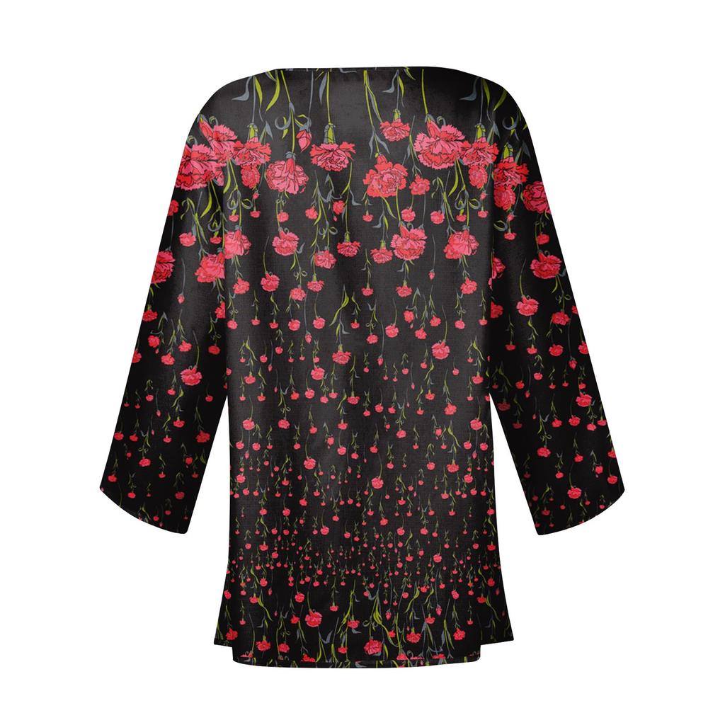 Женская повседневная модная легкая куртка средней длины с принтом в стиле ретро, ​​кардиган