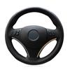 Black PU Faux Leather Hand-stitched Car Steering Wheel Cover for BMW M Sport 1 Series E87 E81 E82 E88 120i 130i 120d X1 E84