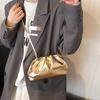 Женские клатчи из искусственной кожи, вечерняя сумка, сумка через плечо, плиссированная сумка-облако